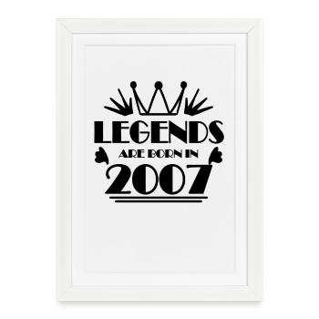 2007 - Né en 2007 - Affiche encadrée (27 × 37 cm) - blanc - Devant