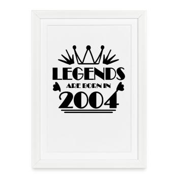2004 - Né en 2004 - Affiche encadrée (27 × 37 cm) - blanc - Devant