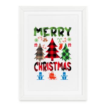 Noël, noël, noël, noël, noël, noël, noël, noël - Affiche encadrée (27 × 37 cm) - blanc - Devant