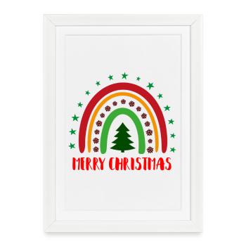 Noël, noël, noël, noël, noël, noël, noël, noël - Affiche encadrée (27 × 37 cm) - blanc - Devant
