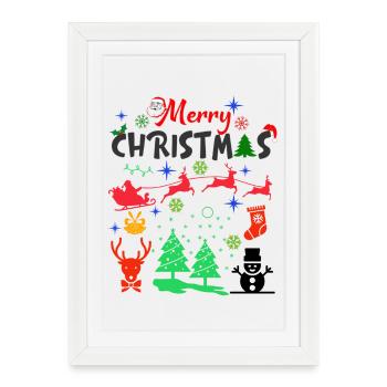 Noël, noël, noël, noël, noël, noël, noël, noël - Affiche encadrée (27 × 37 cm) - blanc - Devant