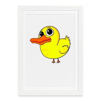 Canard - Affiche encadrée (27 × 37 cm) - blanc - Devant