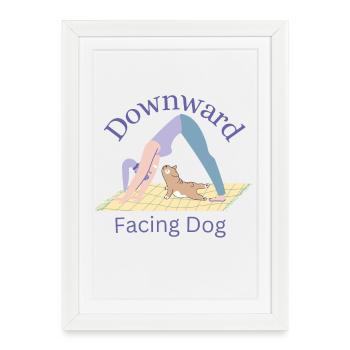 Downward Facing Dog - Yoga Tea - Framed poster (27 × 37 cm) - white - Front