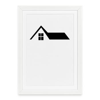 Toit de la maison - Affiche encadrée (27 × 37 cm) - blanc - Devant