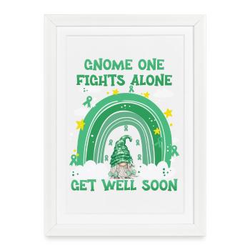 Gnome One combat seul le cancer du foie - Affiche encadrée (27 × 37 cm) - blanc - Devant