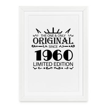 1960 - Année de construction 1960 - Né en 1960 - Affiche encadrée (27 × 37 cm) - blanc - Devant