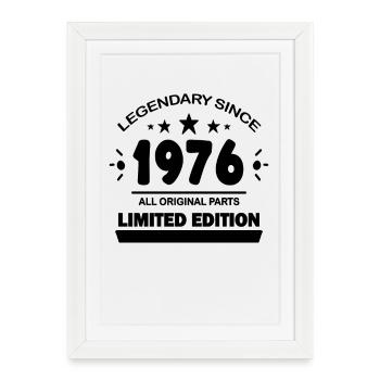 Année de construction 1976 - né en 1976 - Affiche encadrée (27 × 37 cm) - blanc - Devant