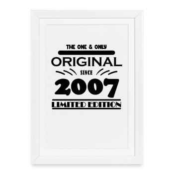 2007 - Année de construction 2007 - Millésime 2007 - Affiche encadrée (27 × 37 cm) - blanc - Devant