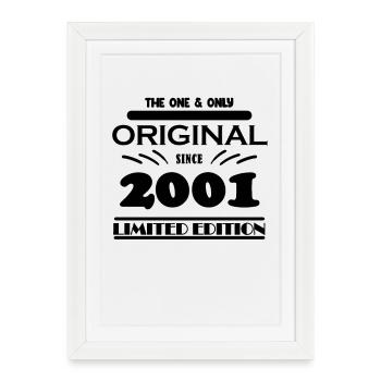 2001 - Année de construction 2001 - Né en 2001 - Affiche encadrée (27 × 37 cm) - blanc - Devant