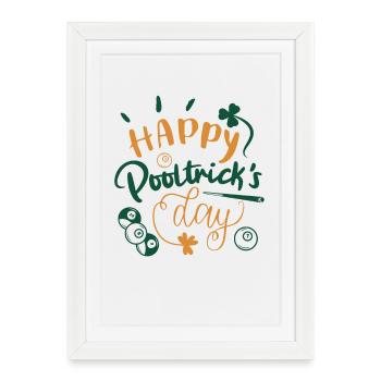 Billard St. Patrick - Affiche encadrée (27 × 37 cm) - blanc - Devant