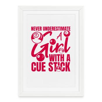 Filles de billard - Affiche encadrée (27 × 37 cm) - blanc - Devant