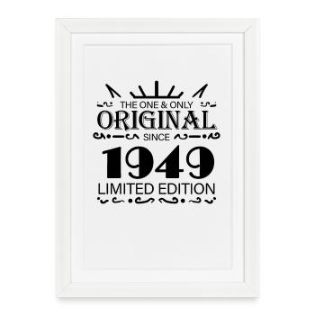 1949 - Année de construction 1949 - Né en 1949 - Affiche encadrée (27 × 37 cm) - blanc - Devant