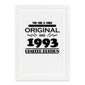 1993 - Année de construction 1993 - Né en 1993 - Affiche encadrée (27 × 37 cm) - blanc - Devant