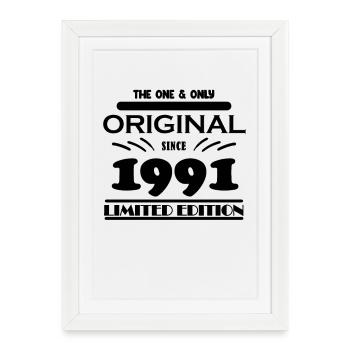 1991 - Année de construction 1991 - Né en 1991 - Affiche encadrée (27 × 37 cm) - blanc - Devant