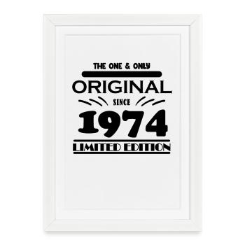 1974 - Année de construction 1974 - Né en 1974 - Affiche encadrée (27 × 37 cm) - blanc - Devant