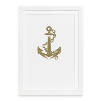 Anchor Sailing Sailboat Sailor Design - Framed poster (27 × 37 cm) - white - Front
