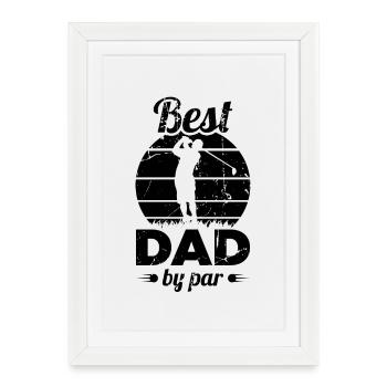 Best dad on the golf course - Framed poster (27 × 37 cm) - white - Front