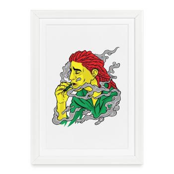 Vapor Portrait in Pop Art Style - Framed poster (27 × 37 cm) - white - Front