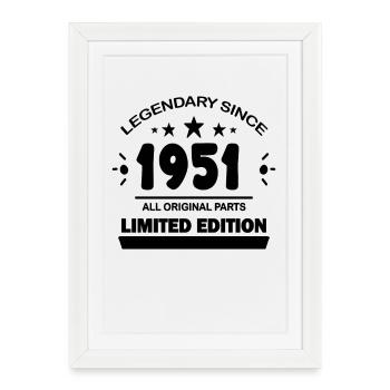 1951 - Né 1951 - Année de construction 1951 - Affiche encadrée (27 × 37 cm) - blanc - Devant