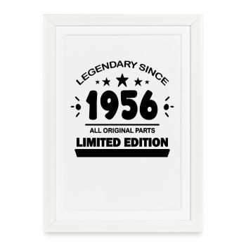 1956 - Né 1956 - Année de construction 1956 - Affiche encadrée (27 × 37 cm) - blanc - Devant