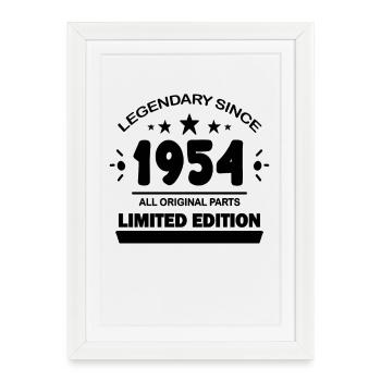 1954 - Né 1954 - Année de construction 1954 - Affiche encadrée (27 × 37 cm) - blanc - Devant