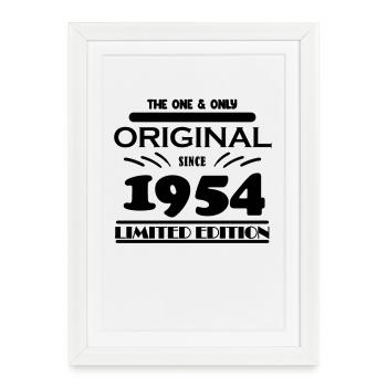 1954 - Année de construction 1954 - Né en 1954 - Affiche encadrée (27 × 37 cm) - blanc - Devant