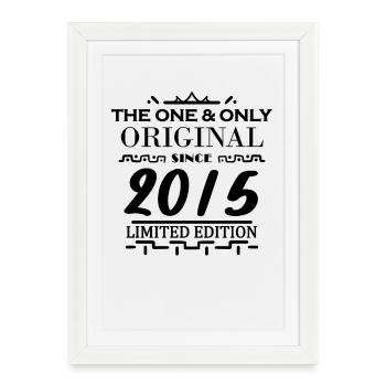 2015 - Année de construction 2015 - Millésime 2015 - Affiche encadrée (27 × 37 cm) - blanc - Devant