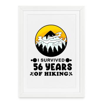 Mountain Wanderer 56e anniversaire 56 ans Cadeau - Affiche encadrée (27 × 37 cm) - blanc - Devant