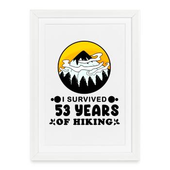 Mountain hiking 53rd birthday hiker 53 years old - Framed poster (27 × 37 cm) - white - Front