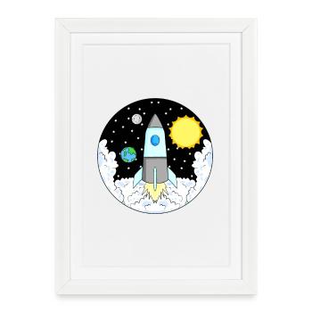 Espace de fusée - Affiche encadrée (27 × 37 cm) - blanc - Devant