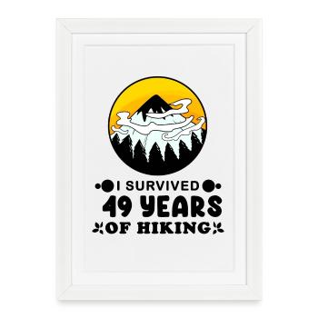 49th birthday hiker 49 years old mountain hiking - Framed poster (27 × 37 cm) - white - Front