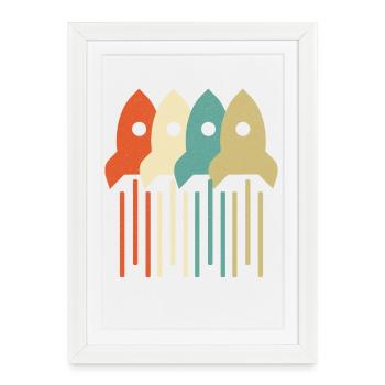 Vintage Rocket Scientist Génie aérospatial - Affiche encadrée (27 × 37 cm) - blanc - Devant