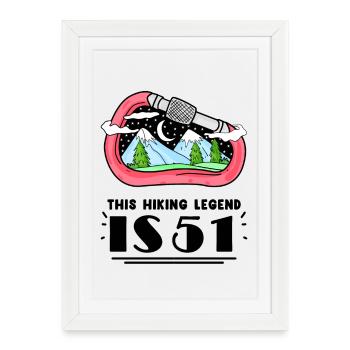 51st birthday hiker 51 years old mountain hiking - Framed poster (27 × 37 cm) - white - Front