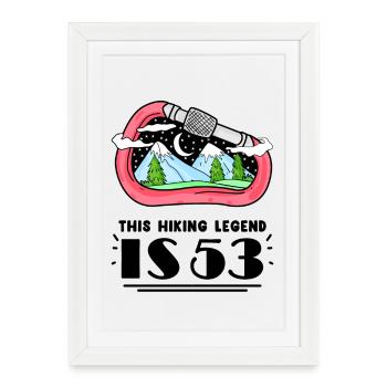 53rd birthday hiker 53 years old mountain hiking - Framed poster (27 × 37 cm) - white - Front