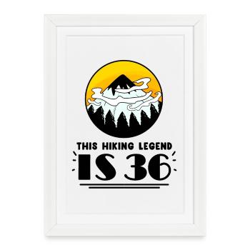 36th birthday hiker 36 years old mountain hiking - Framed poster (27 × 37 cm) - white - Front