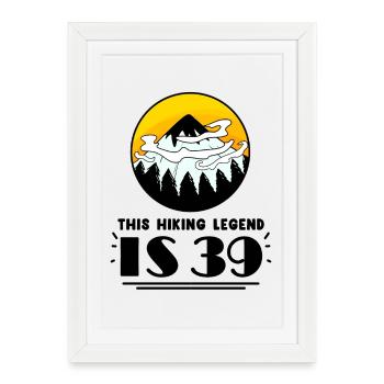 39th birthday hiker 39 years old mountain hiking - Framed poster (27 × 37 cm) - white - Front