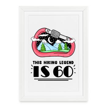 60th birthday hiker 60 years old mountain hiking - Framed poster (27 × 37 cm) - white - Front