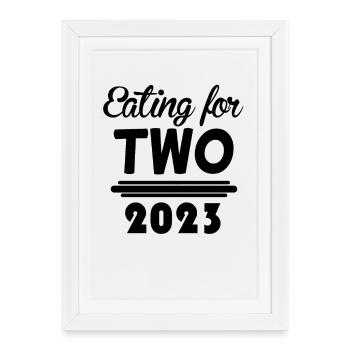 Grossesse Gémeaux 2023 - Affiche encadrée (27 × 37 cm) - blanc - Devant
