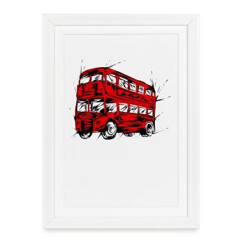 Bus de Londres - Affiche encadrée (27 × 37 cm) - blanc - Devant