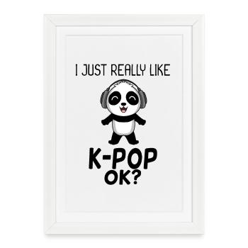 k Pop Dire Panda - Affiche encadrée (27 × 37 cm) - blanc - Devant