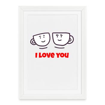 Saint-Valentin, Saint-Valentin, Saint-Valentin - Affiche encadrée (27 × 37 cm) - blanc - Devant