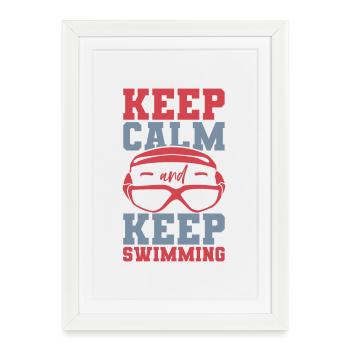 Drôle de sort de natation - Affiche encadrée (27 × 37 cm) - blanc - Devant