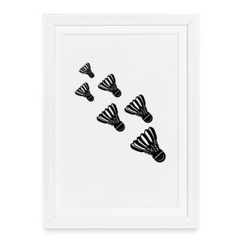 Badminton - Framed poster (27 × 37 cm) - white - Front