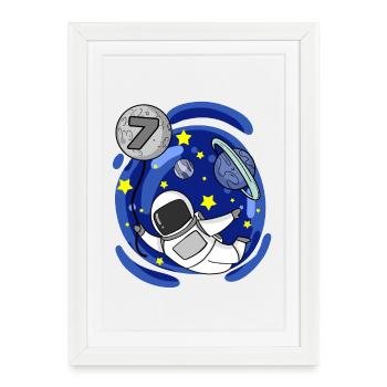 7 Years Birthday Boy Gift - Framed poster (27 × 37 cm) - white - Front