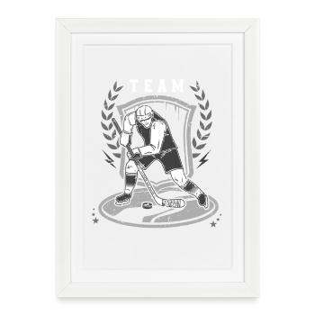 Hockey sur glace ITeam - Affiche encadrée (27 × 37 cm) - blanc - Devant