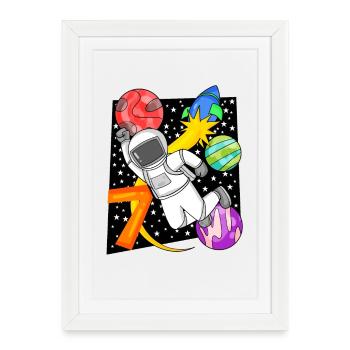 7 Years Birthday Boy Gift - Framed poster (27 × 37 cm) - white - Front