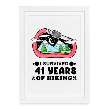 Mountain Wanderer 41st birthday 41 years old gift - Framed poster (27 × 37 cm) - white - Front