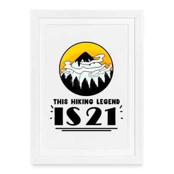 21e anniversaire montagne 21 ans randonnée en montagne - Affiche encadrée (27 × 37 cm) - blanc - Devant