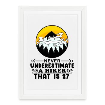 27e anniversaire Mountains Mountain Summit - 27 ans - Affiche encadrée (27 × 37 cm) - blanc - Devant