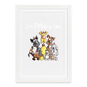 Caca de chien chien J’aime vraiment les chiens - Affiche encadrée (27 × 37 cm) - blanc - Devant
